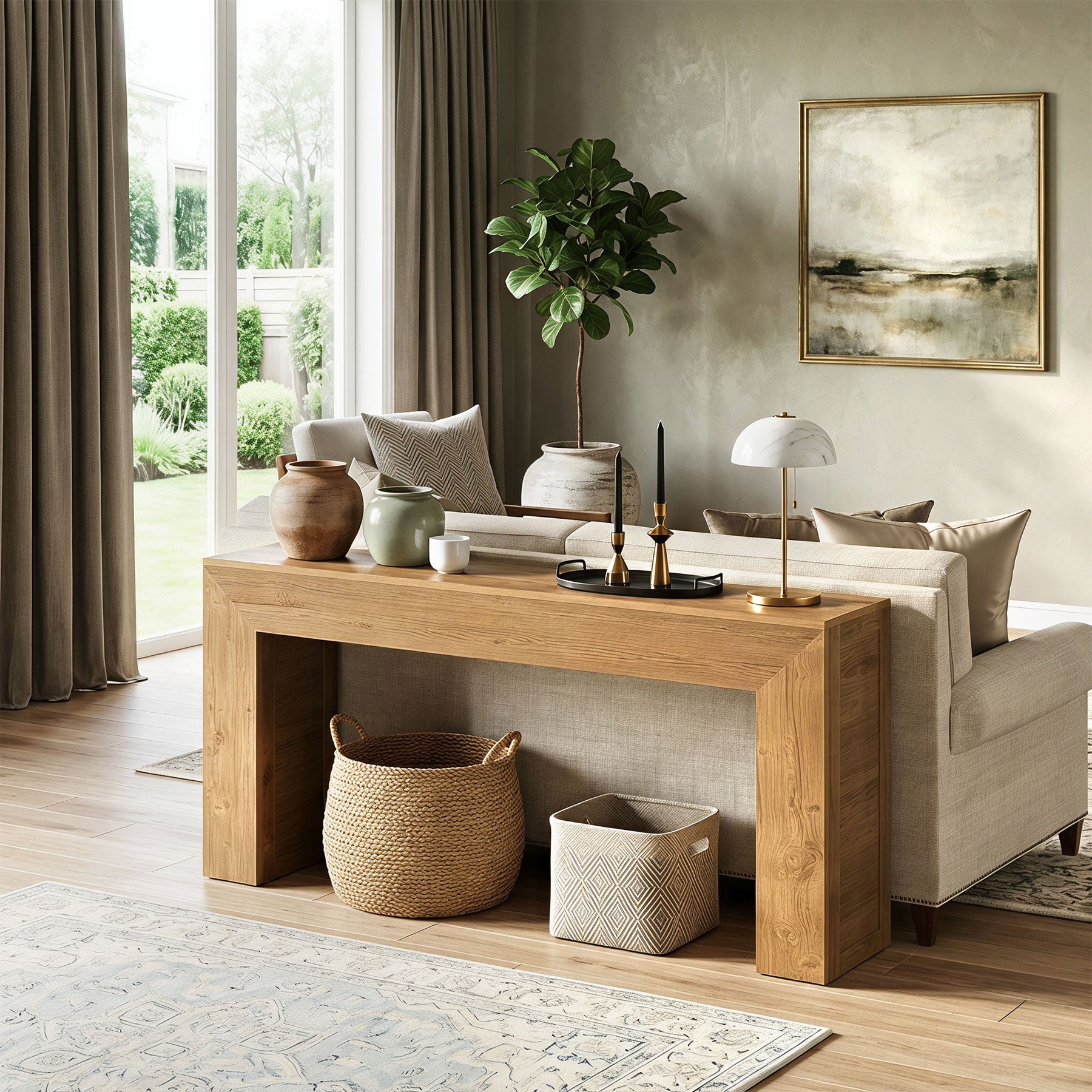 63" Console Table,Farmhouse Sofa Table Entry Table for Hallway