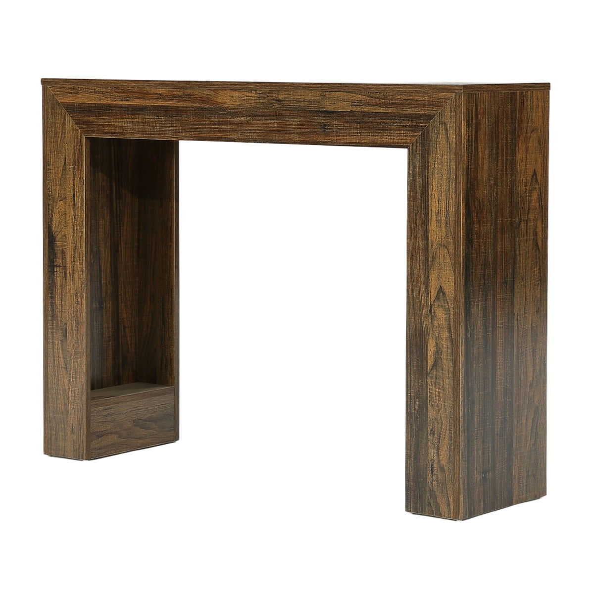 105cm Console Table, Wood-Look Entryway Table with Double Pedestal Base