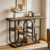 105cm Console Table, 4-Tier Sofa Table Entryway Table with Open Shelves 3