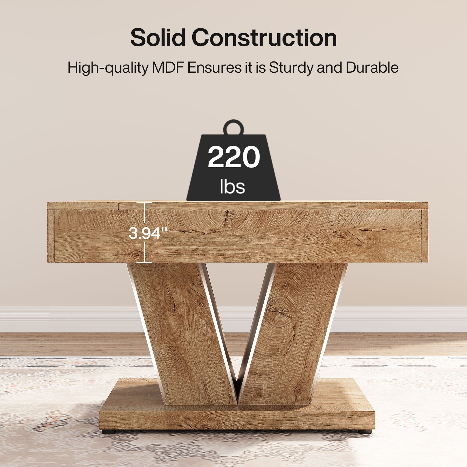 31.5" Wood Coffee Table,  Modern Center Table Cocktail Tea Table
