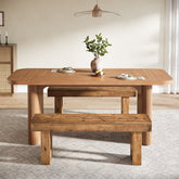 47" Wood Dining Bench, Farmhouse Kitchen Table Bench with Sturdy Legs (Only Bench) 3