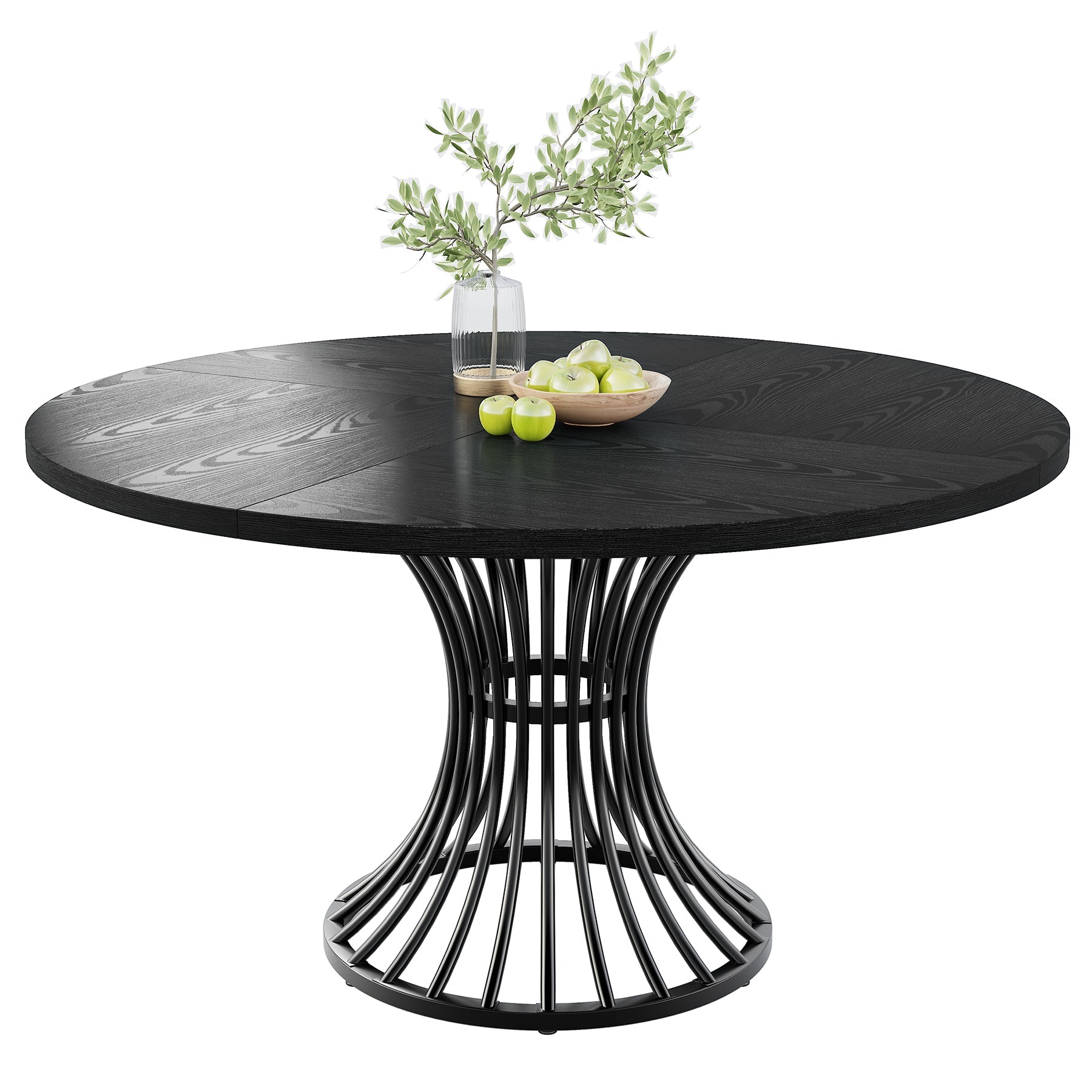 Round Dining Table for 4-6, 47" Farmhouse Circle Kitchen Table