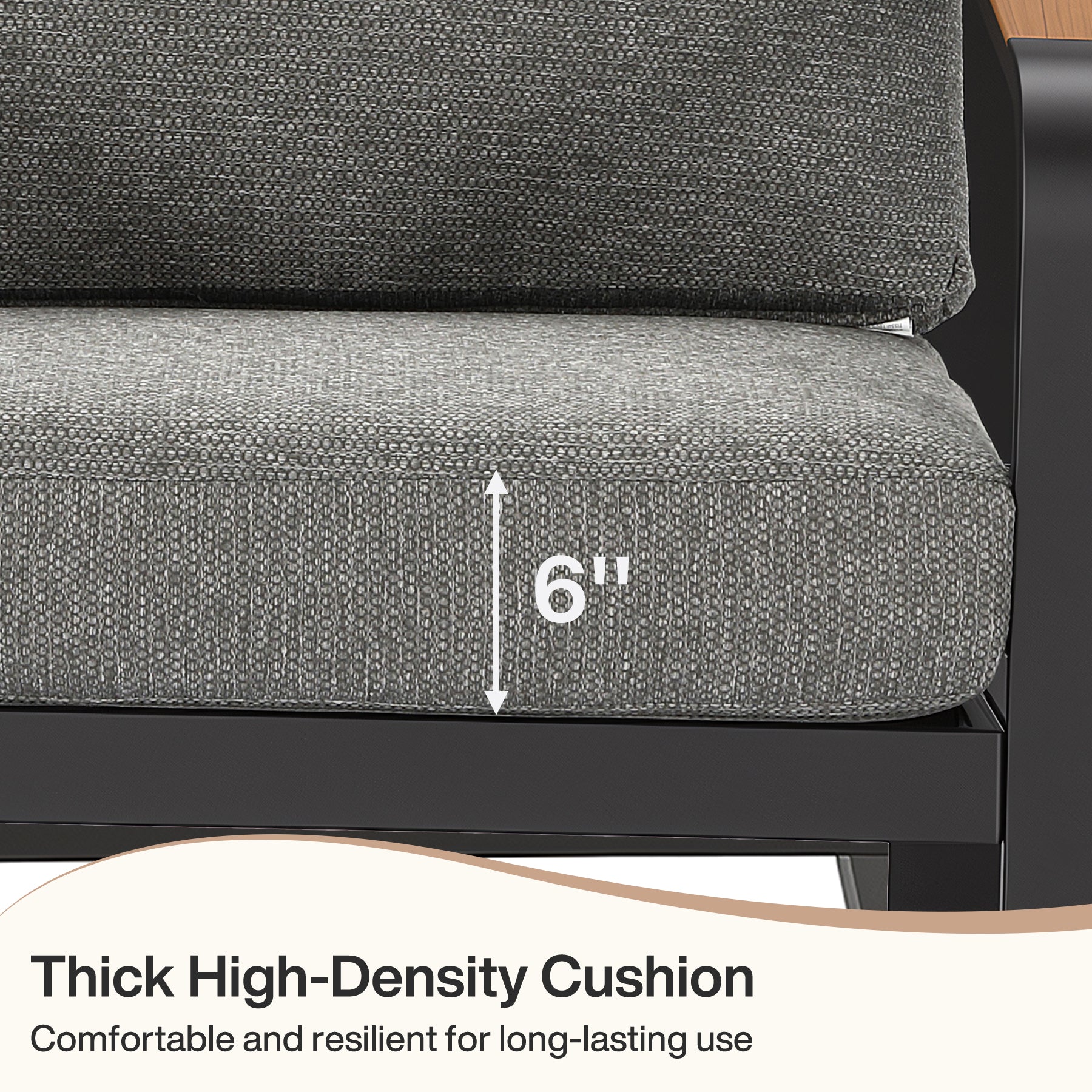 29.9" Wide Outdoor Patio Sofa, Modern Single Seat With Removable Cushions