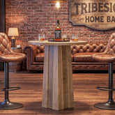 31.5" Round Bar Table, Bistro Pub Table with Fluted Pedestal Base for Small Spaces 3