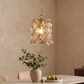 Modern Gold Crystal Pendant Light, Water Drop Glass Chandelier 3