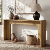 63" Narrow Console Table, Modern Minimalist Wood Entryway Table with Sturdy Base for Hallway & Behind Sofa 3