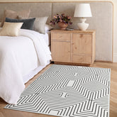 Tribesigns Minimalist Labyrinth Pattern Rug, Modern Geometric Non-Slip Low-Pile Area Rug for Living Room, OEKO-TEX Certified 3