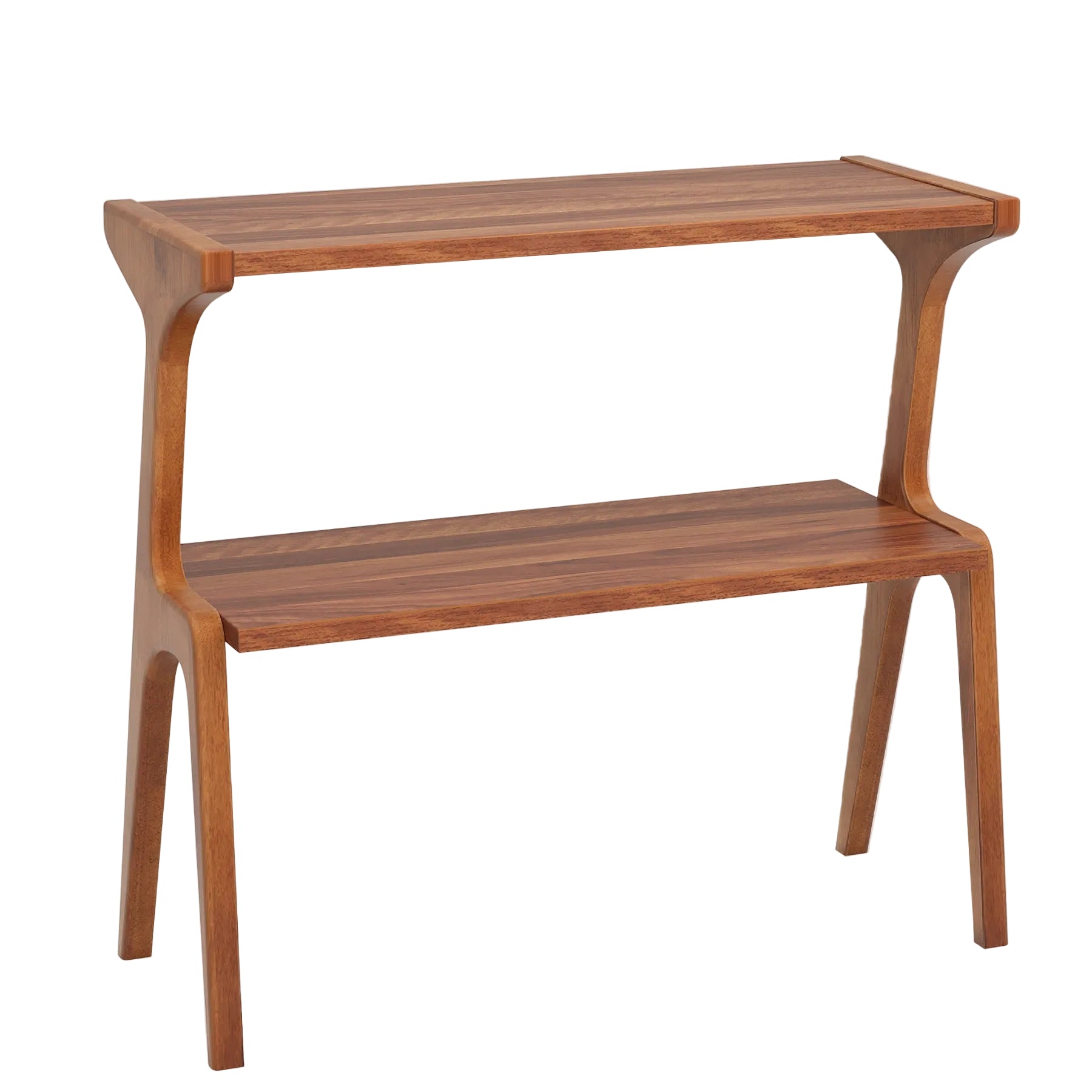 27.5" 2-Tier End Table, Slim Sofa Side Table with Storage Shelf