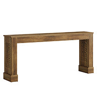 63" Console Table, Wood Sofa Table Entryway Table with Hollow Pattern Legs