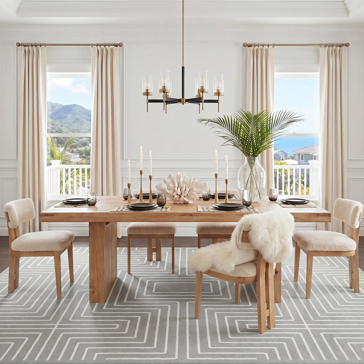 Tribesigns Geometric Low-Pile Rug, Non-Slip Backing, Machine Washable Up to 30°C, OEKO-TEX Certified