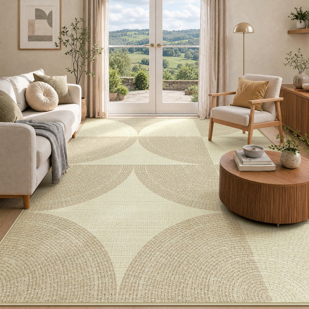 Tribesigns geometric rug, modern short-pile living room rug, washable & non-slip
