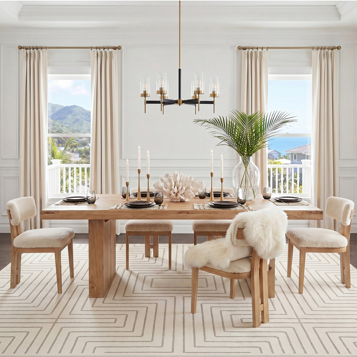 Tribesigns Geometric Low-Pile Rug, Non-Slip Backing, Machine Washable Up to 30°C, OEKO-TEX Certified