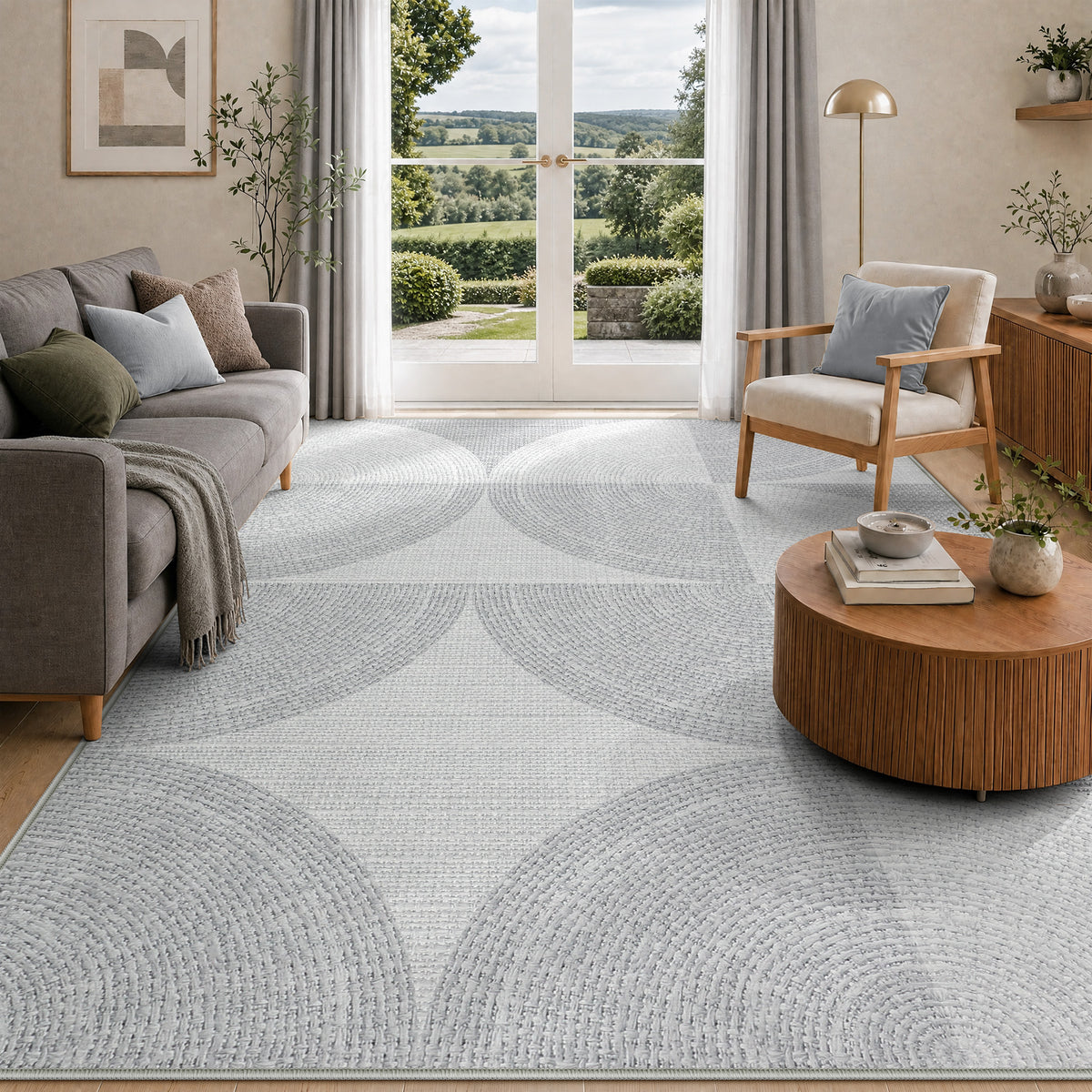 Tribesigns geometric rug, modern short-pile living room rug, washable & non-slip