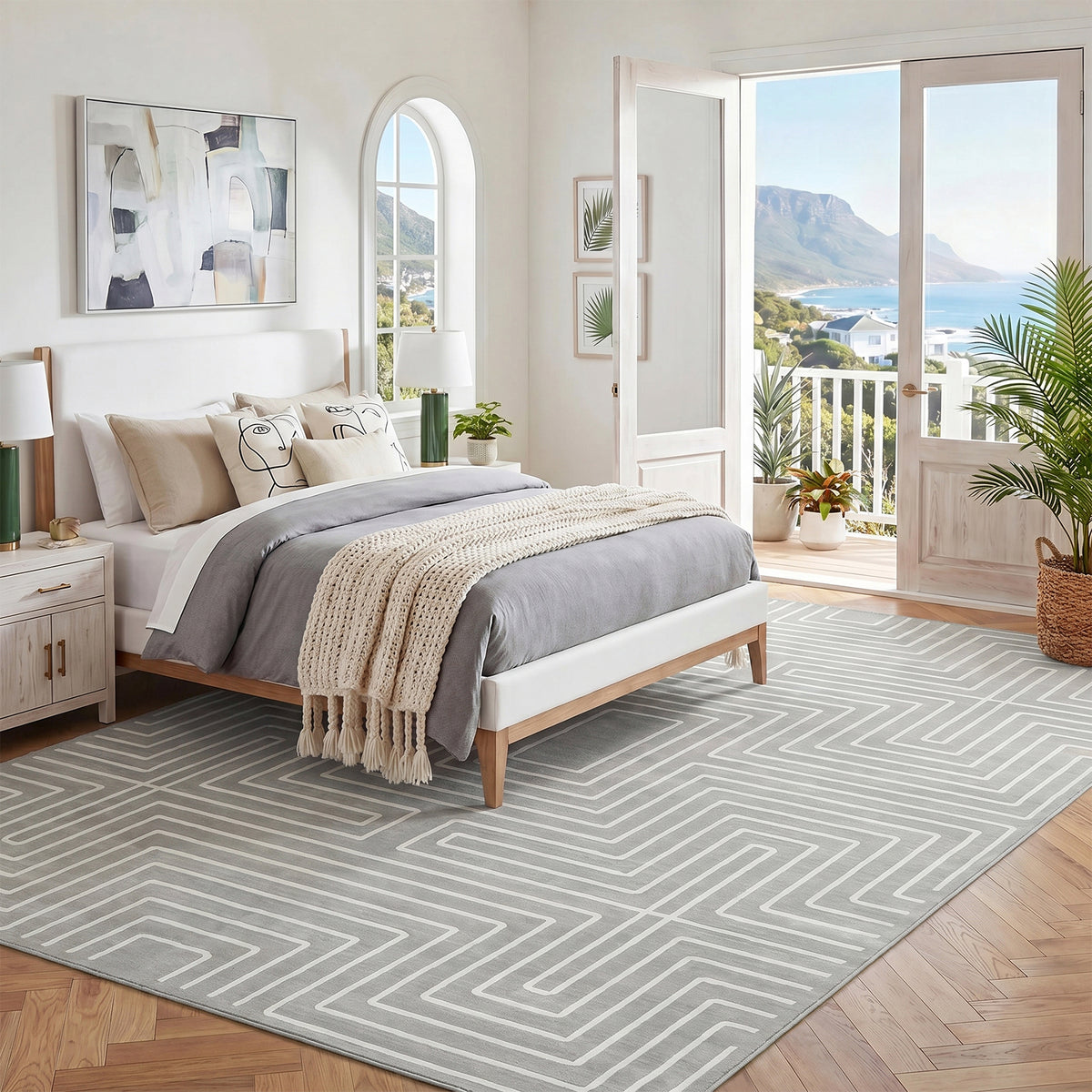 Tribesigns Geometric Low-Pile Rug, Non-Slip Backing, Machine Washable Up to 30°C, OEKO-TEX Certified