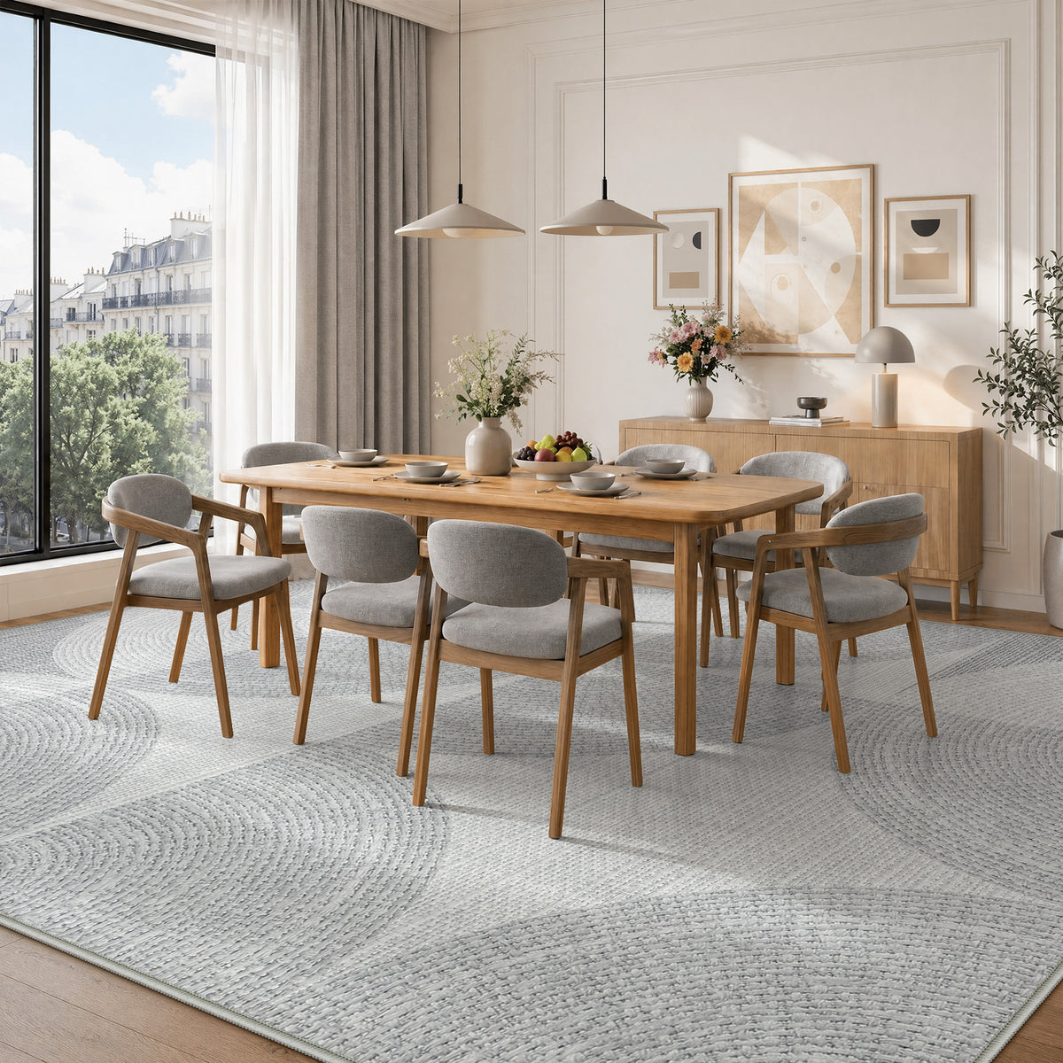 Tribesigns geometric rug, modern short-pile living room rug, washable & non-slip