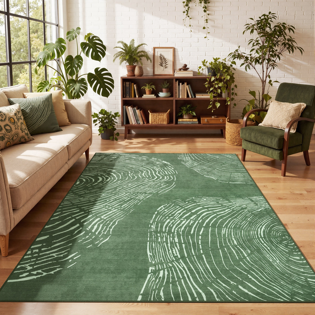 Tribesigns Machine-Washable Abstract Rug, Various Sizes, Soft, Minimalist, Non-slip, Short-pile, OEKO-TEX Certified