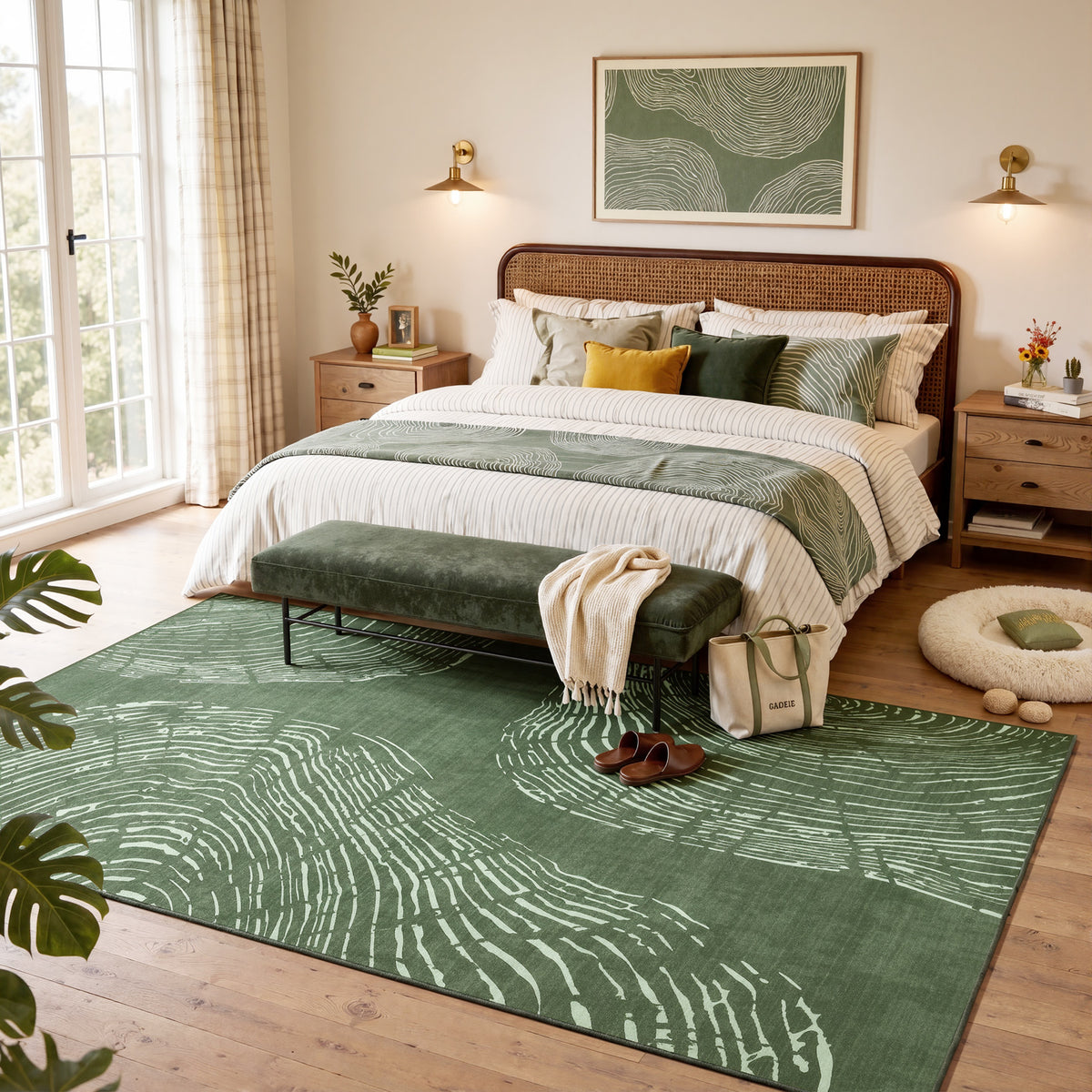 Tribesigns Machine-Washable Abstract Rug, Various Sizes, Soft, Minimalist, Non-slip, Short-pile, OEKO-TEX Certified