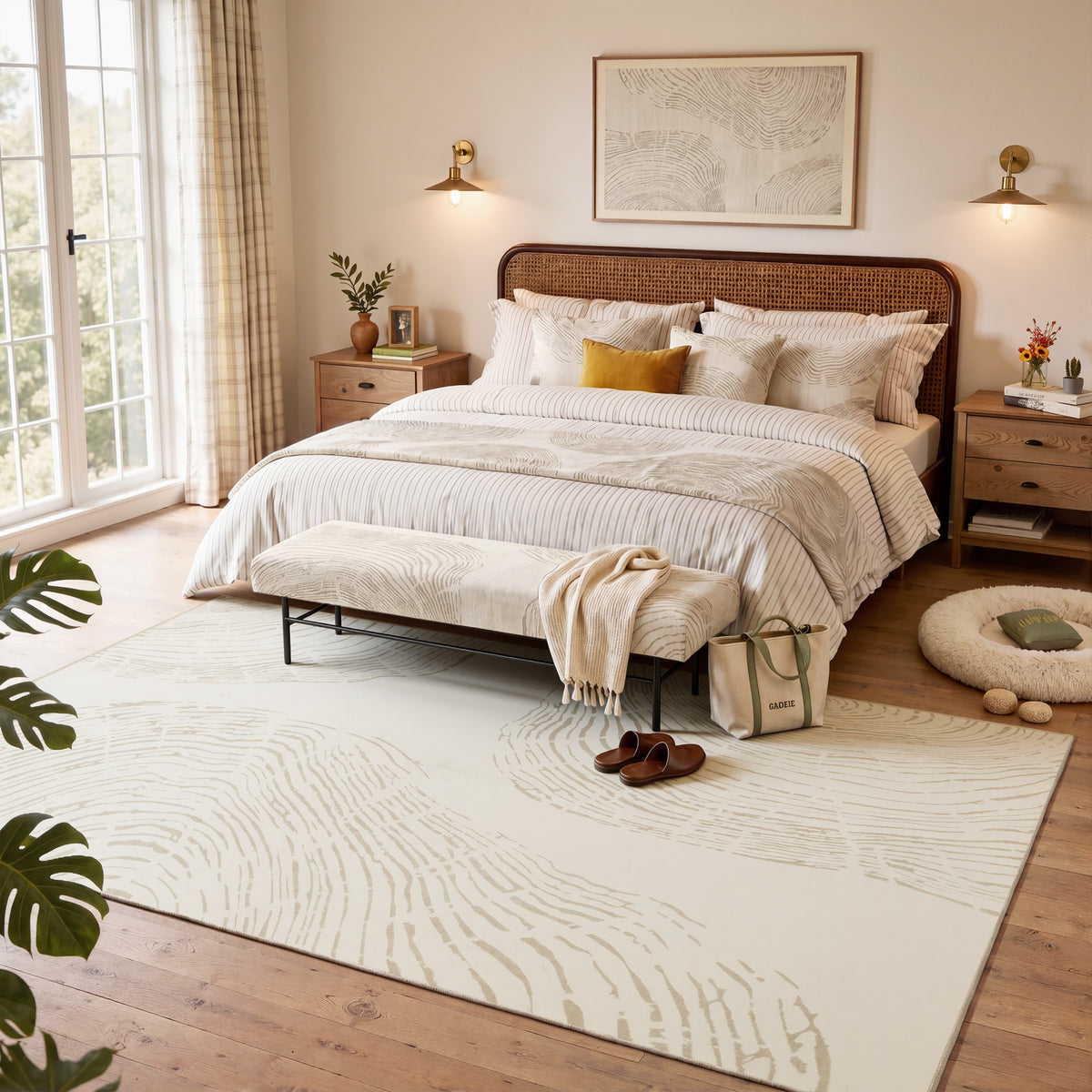 Tribesigns Machine-Washable Abstract Rug, Various Sizes, Soft, Minimalist, Non-slip, Short-pile, OEKO-TEX Certified