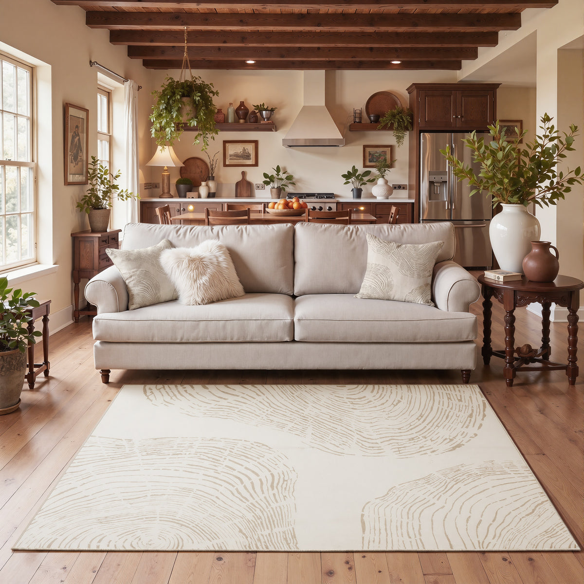Tribesigns Machine-Washable Abstract Rug, Various Sizes, Soft, Minimalist, Non-slip, Short-pile, OEKO-TEX Certified