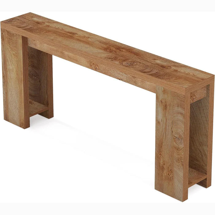63" Rustic Farmhouse Console Table, Entryway & Sofa Table with Storage