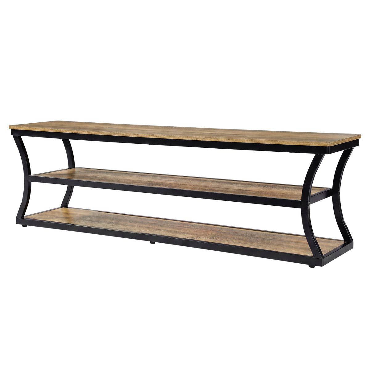 100cm Shoe Bench, 3-Tier Entryway Bench with Seat & Metal Frame
