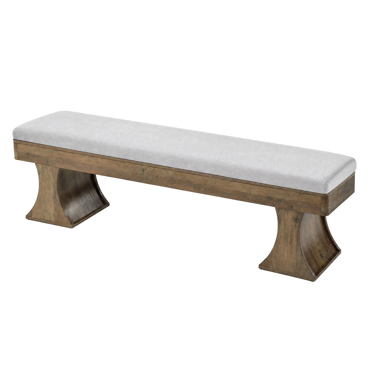 161cm Entryway Bench, Farmhouse Dining Bench with Cushion for Hallway Kitchen