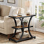 23.6" End Table, 3-Tier Side Table Nightstand with Geometric Design