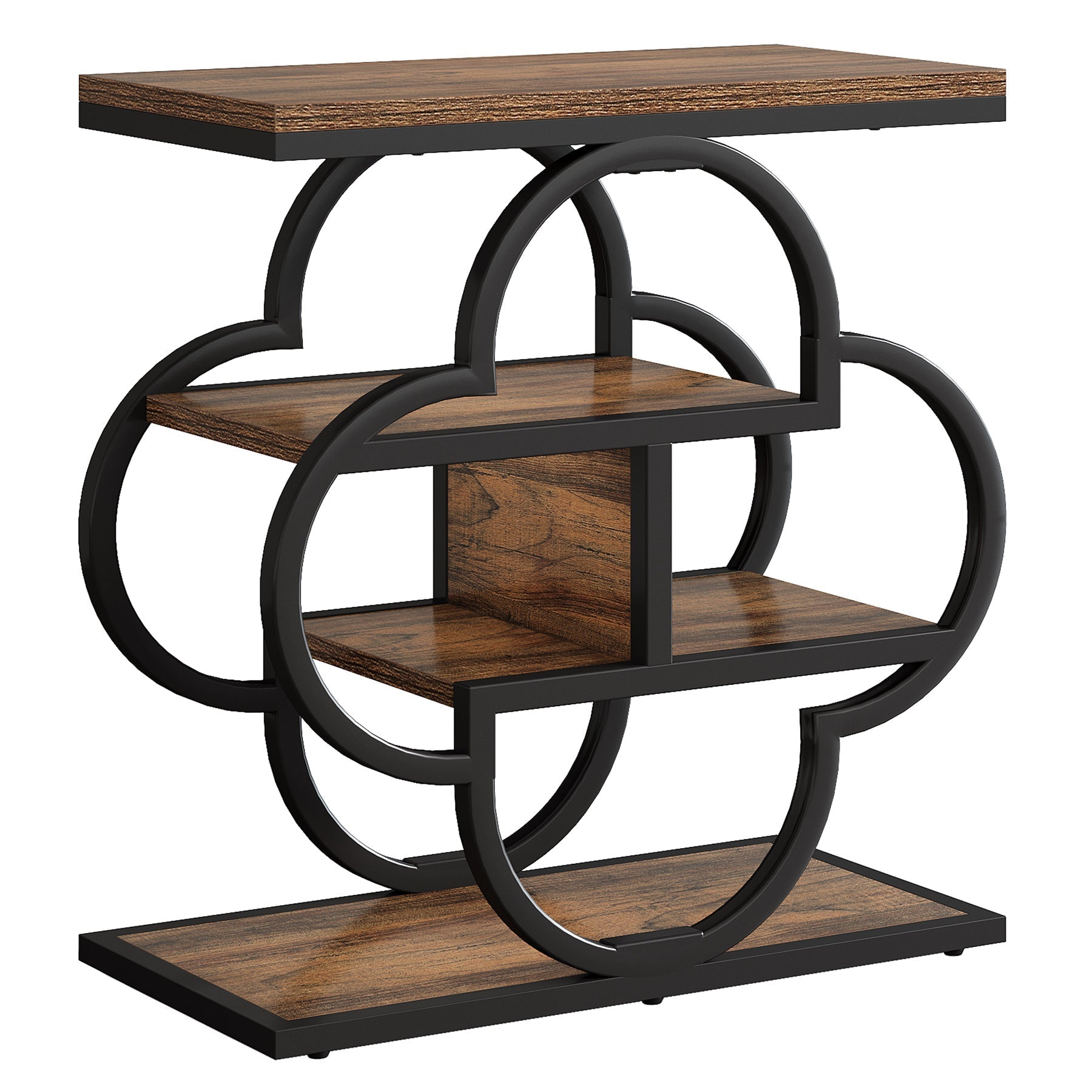 23.6" End Table, 4 - Tier Narrow Sofa Side Table with unique frame Tribesigns