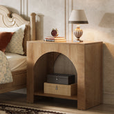 27" Nightstand, Farmhouse Bedside Table with Storage Tribesigns 3