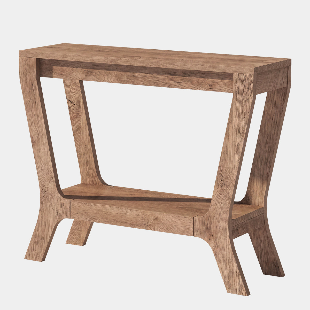 104cm Console Table, Farmhouse Rectangular Entryway Table with 2-Tier Storage