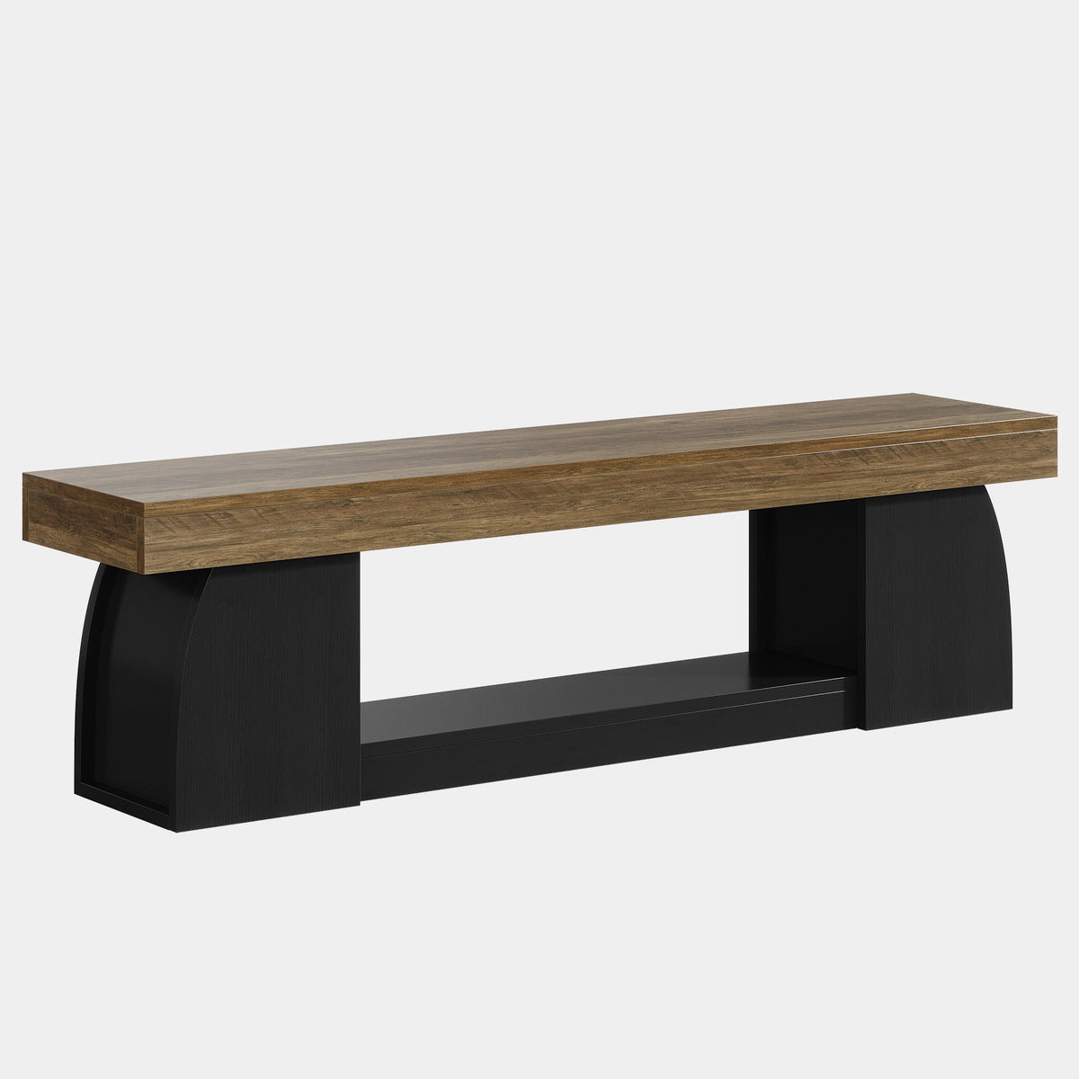 160cm Entryway Bench, 2-Tier Farmhouse End of Bed Bench with Sturdy Frame