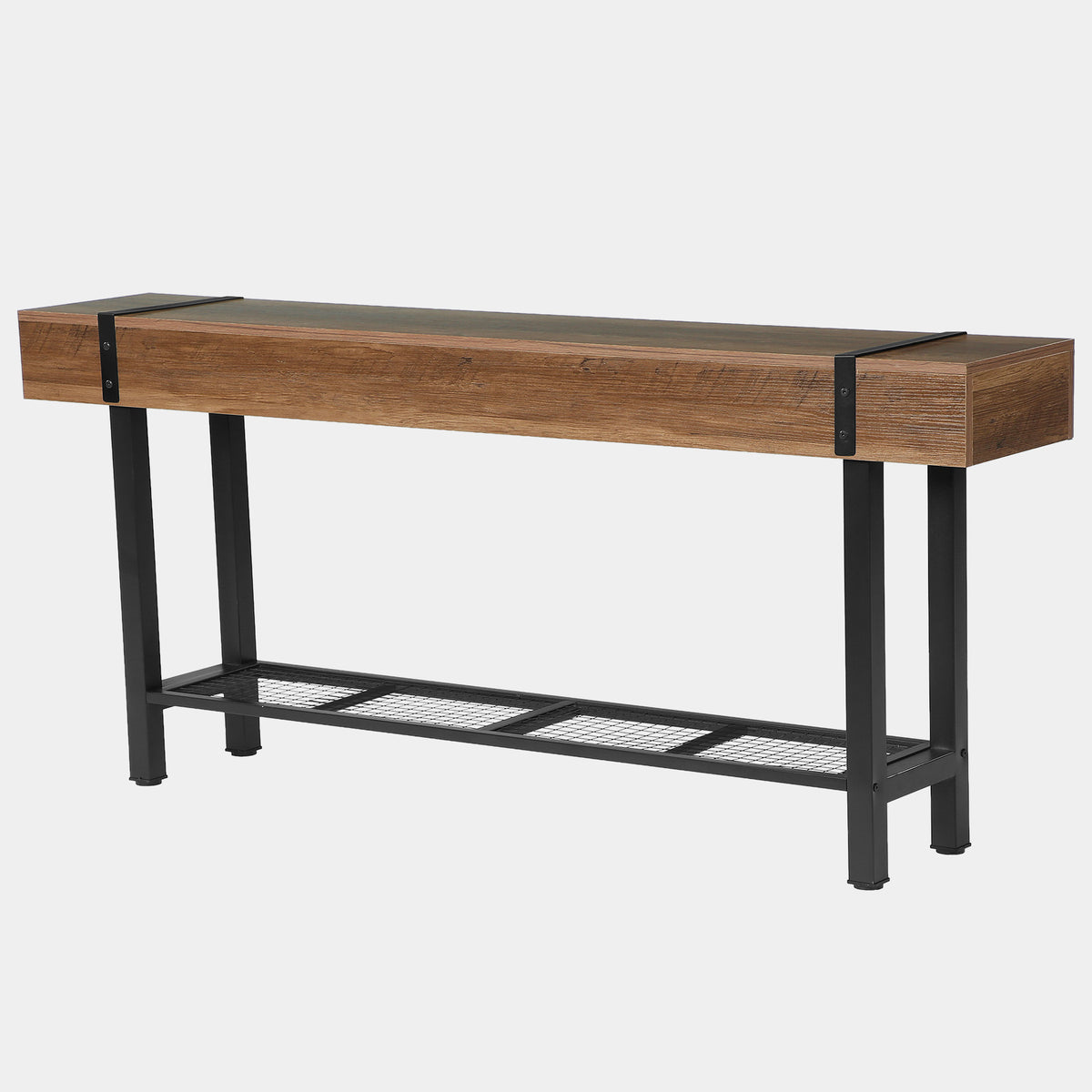 160cm Console Table, Industrial 2-Tier Behind Couch Sofa Table for Entryway Living Room