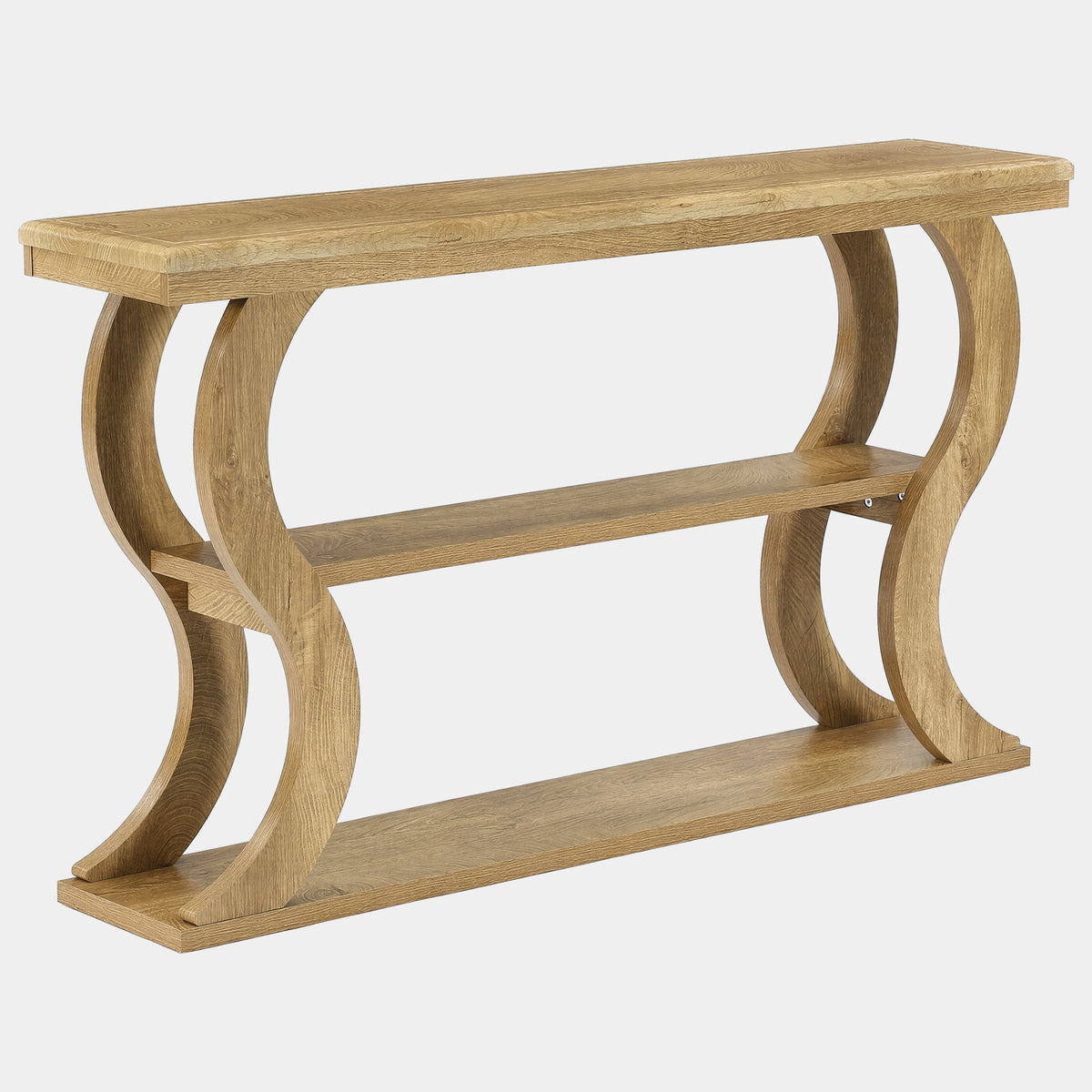 140cm Console Table, 3-Tier Narrow Wave Hallway Table for Living Room