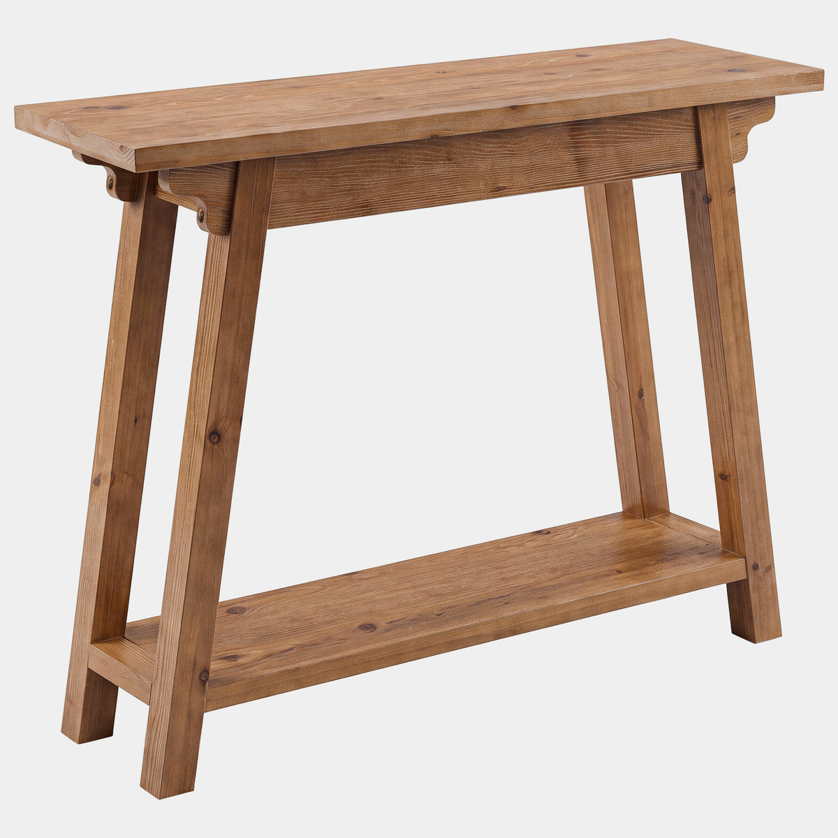 105cm Console Table, 2-Tier Solid Wood Farmhouse Entryway Table with A-Frame