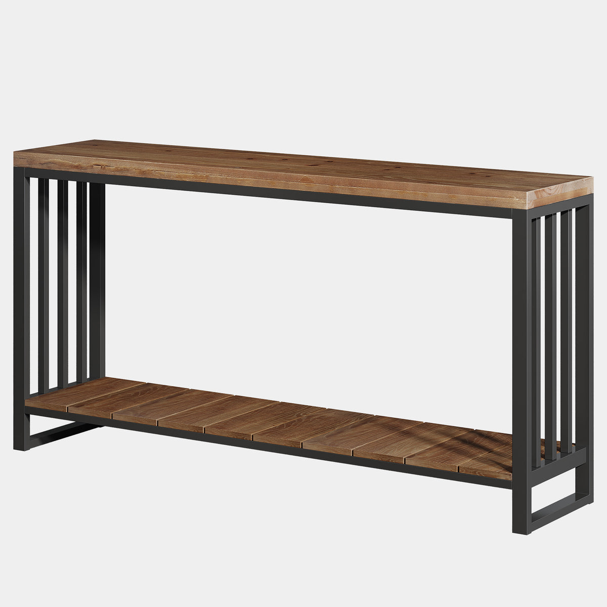140cm Console Table, Narrow Country Hallway Table with Metal Frame