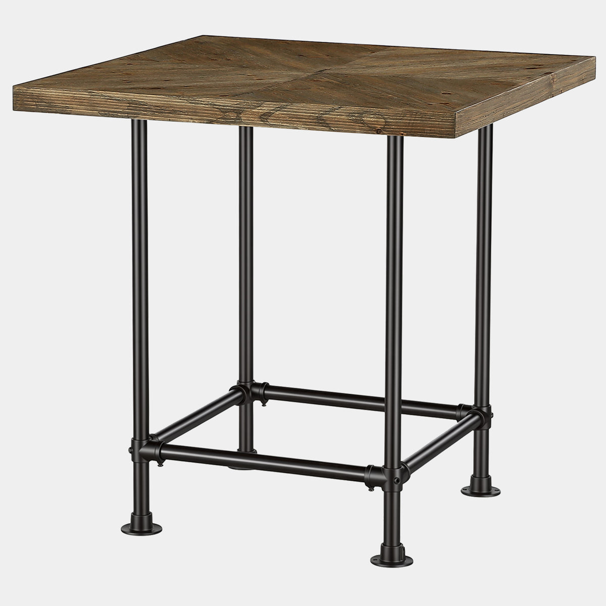 90cm Bar Table, Industrial Pub Table with Solid Wood Top for Home Bar Kitchen