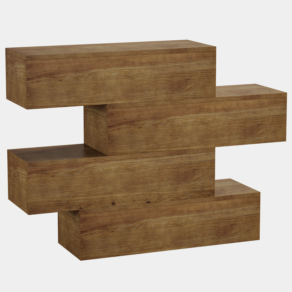 110cm Console Table, Asymmetrical Solid Wood Rustic Sofa Table for Living Room