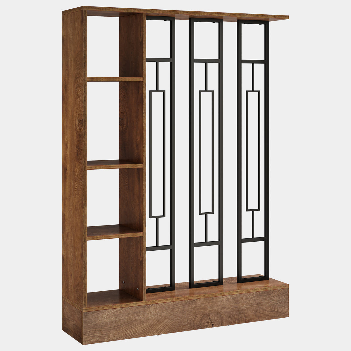 180cm Room Divider, Freestanding Display Shelf with Metal Frame