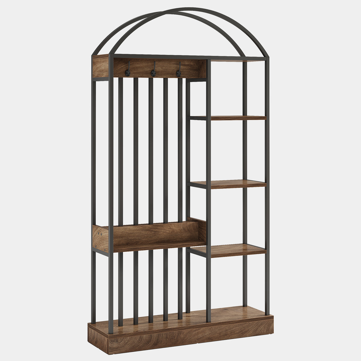 181cm Wall Room Divider, Freestanding Metal Frame MDF Shelves for Living Room