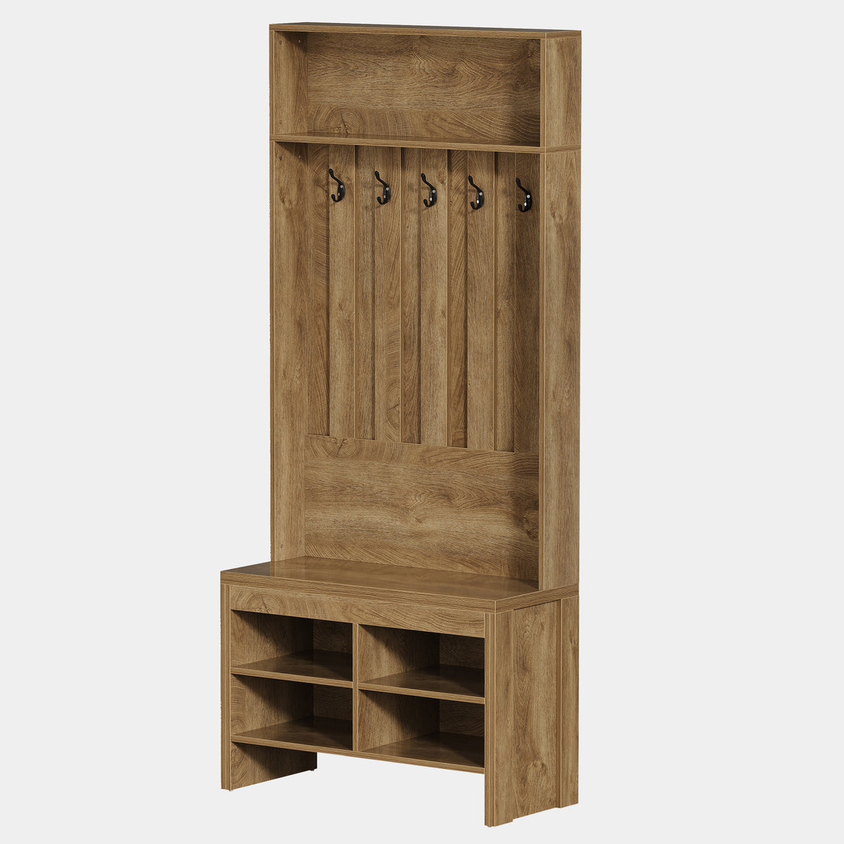 180cm Hall Tree, Coat Rack with Bench & Shoe Storage for Hallway