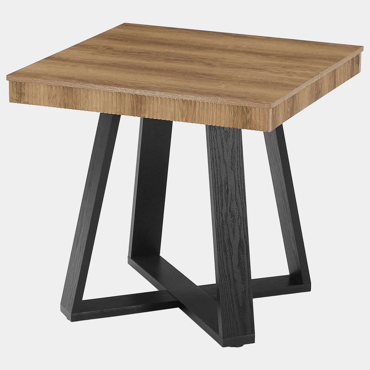 80cm Square Dining Table, Fluted Edge Small Kitchen Table for 4