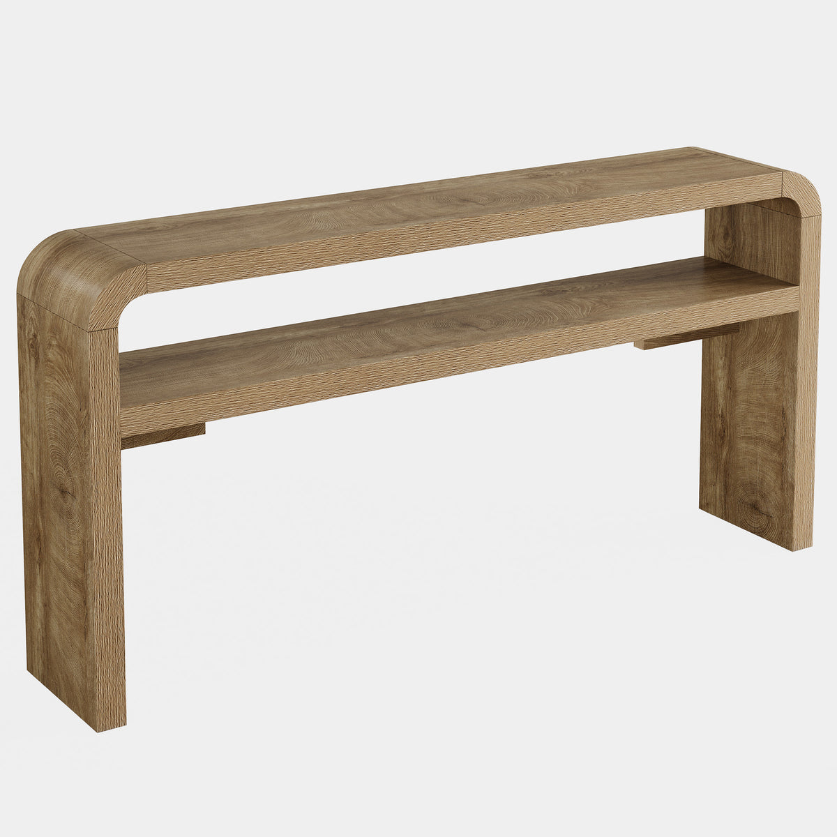 160cm Long Console Table, 2-Tier Narrow Sofa Table for Living Room