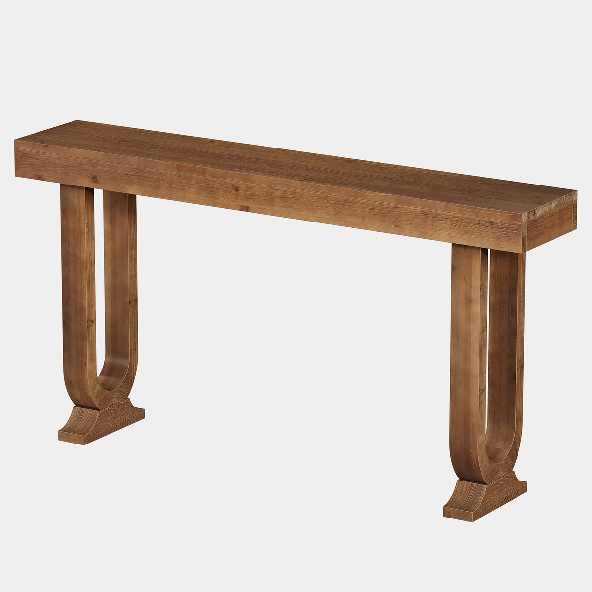 160cm Console Table, Farmhouse Thick Solid Wood & Unique Legs for Entryway