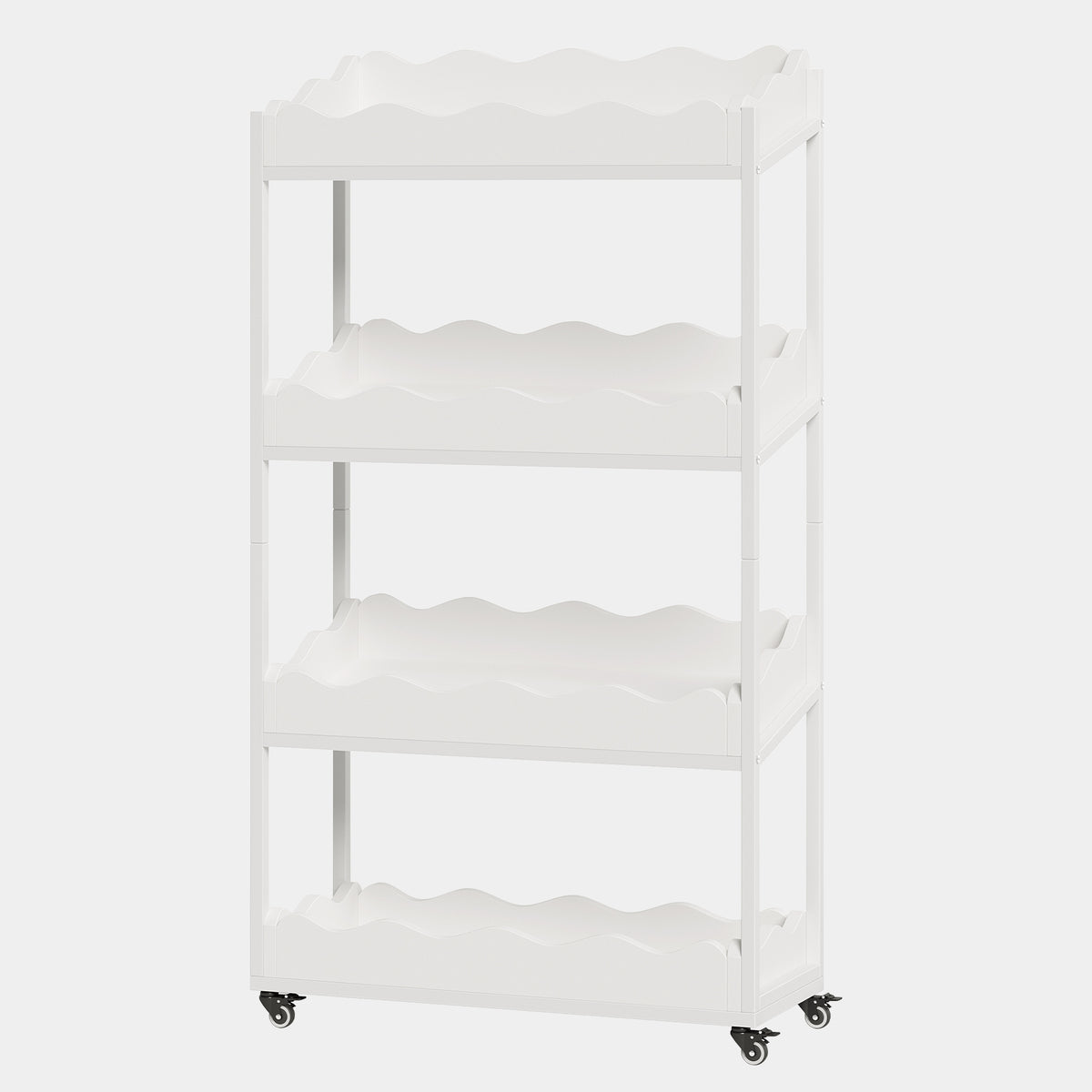 140cm 4-Tier Kitchen Trolley, Fruit & Veg Storage Rack with Wheels for Kitchen