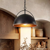 13" Industrial Pendant Light, Black Metal Hanging Light 3