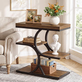 60cm Side Table, 4-Tier Industrial Narrow Open Storage for Living Room Bedroom 3