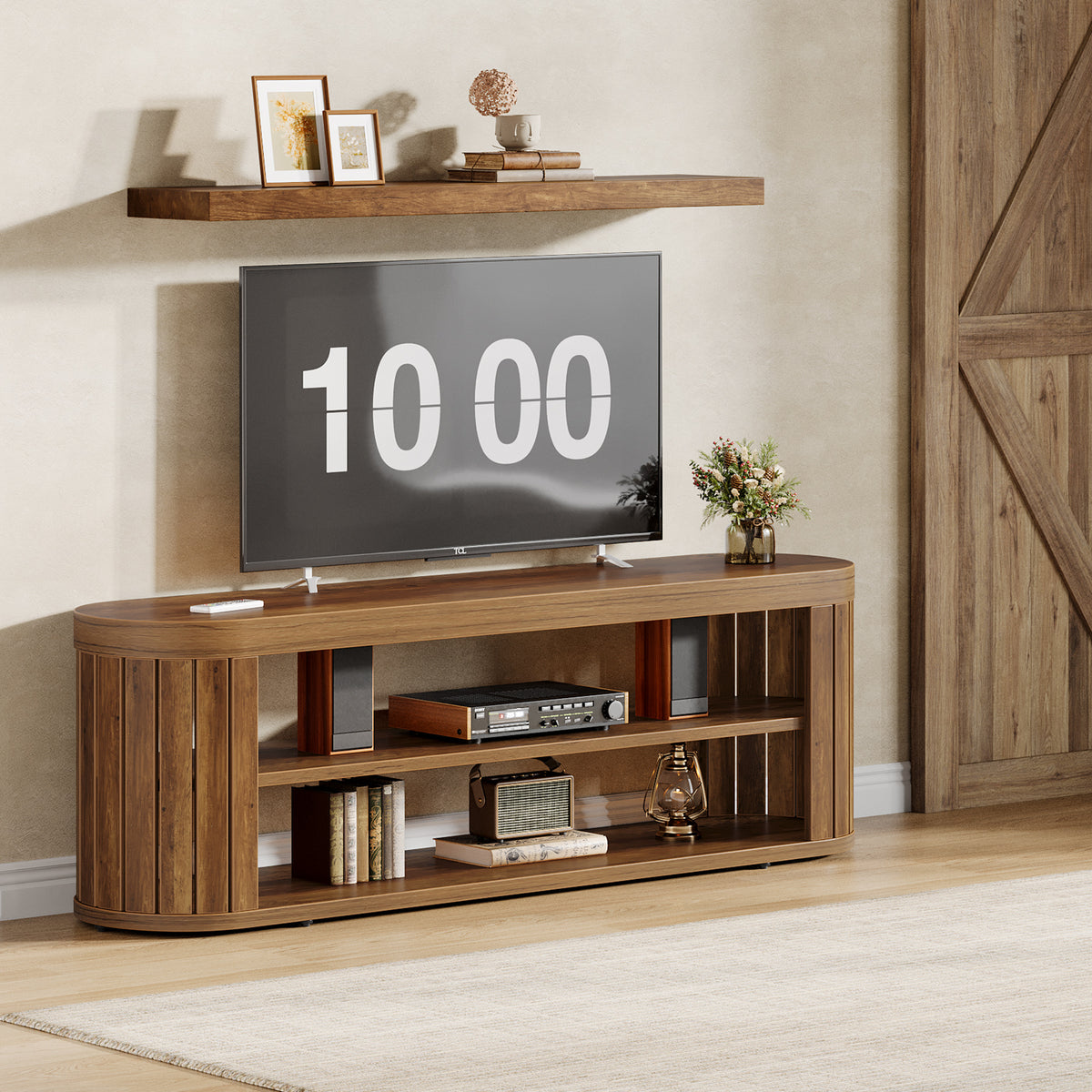120cm TV Stand, 2-Tier Open Storage for TVs up to 55"