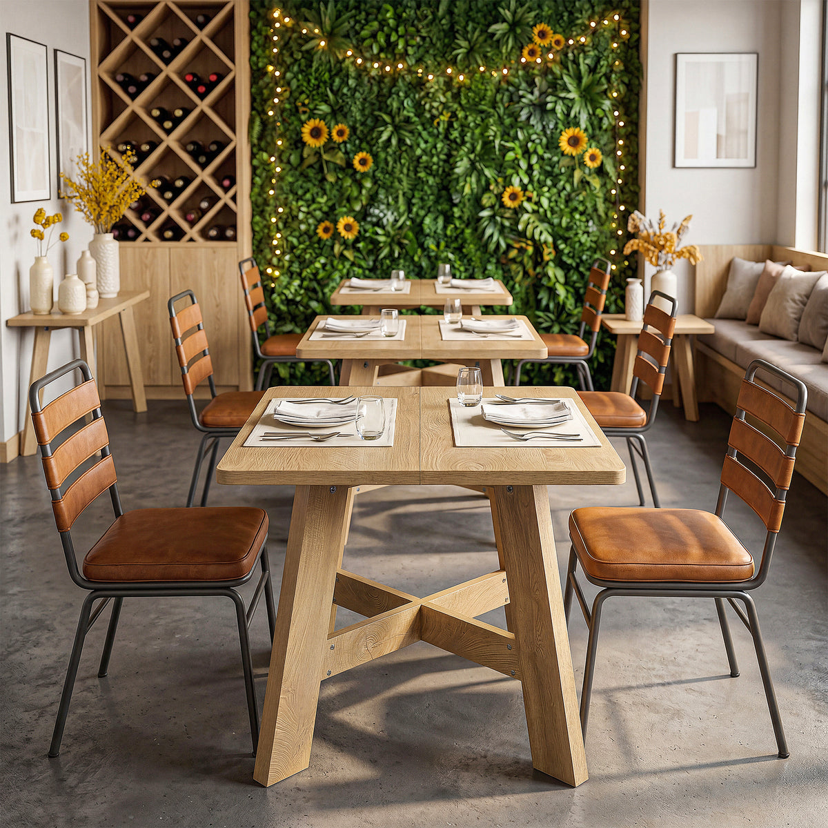 100cm Square Dining Table, Rustic Kitchen Table for 4