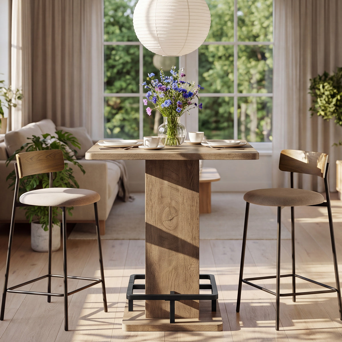 81cm Square Counter Height Dining Table, Small Space Kitchen Table