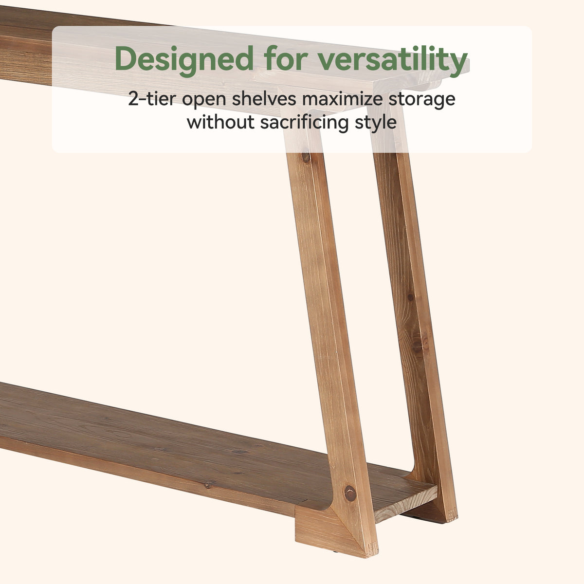 160cm Console Table, 2-Tier Wooden Hallway Table for Living Room Entryway